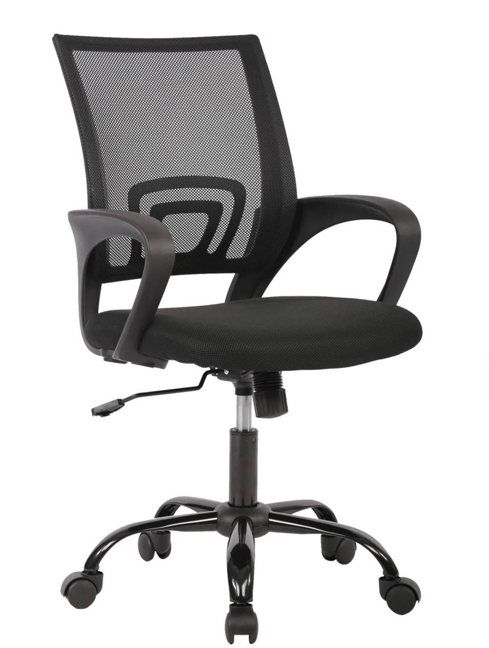 jonpony ergonomic office chair, lumbar support, adjustable height with armrests for adults,black