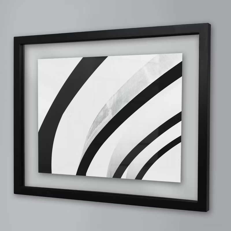 8" x 10" Thin Gallery Float Frame Black - Threshold™: Modern Wall Decor, MDF, Keyhole Mount