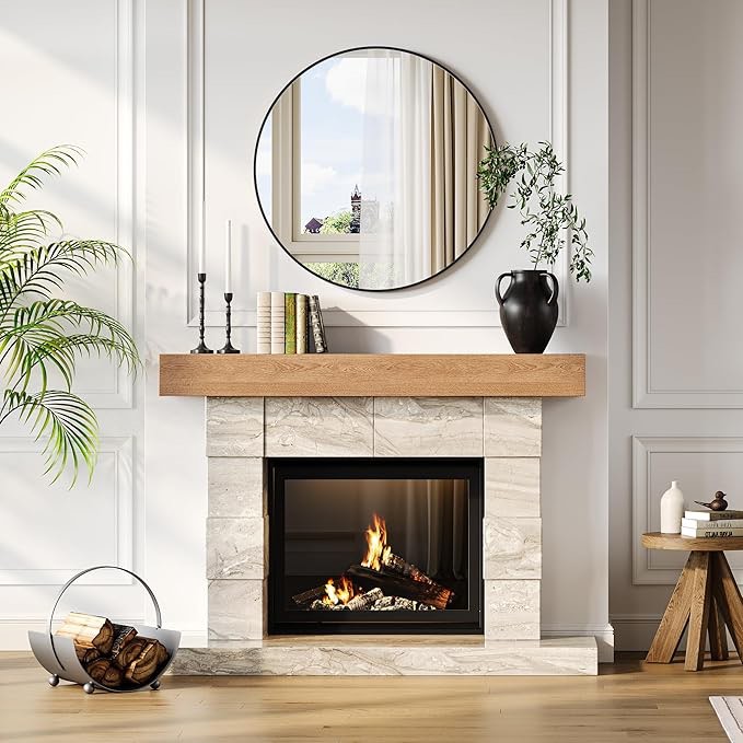 18 inch Round Mirror With Black Metal Frame for Wall Circle Mirror for Bathroom