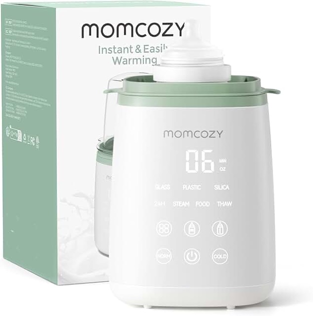 Momcozy Bottle Warmer, Fast Bottle Warmers for All Bottles with Timer, Accurate Temperature Control and Automatic Shut-Off, Multifunctional Bottle Warmer for Breastmilk Green+White