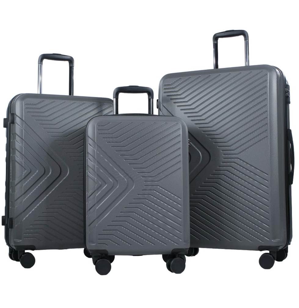 travelhouse 2 piece hardshell luggage set hardside lightweight suitcase with tsa lock spinner wheels 24in28in.(gray)   2  pcs only 