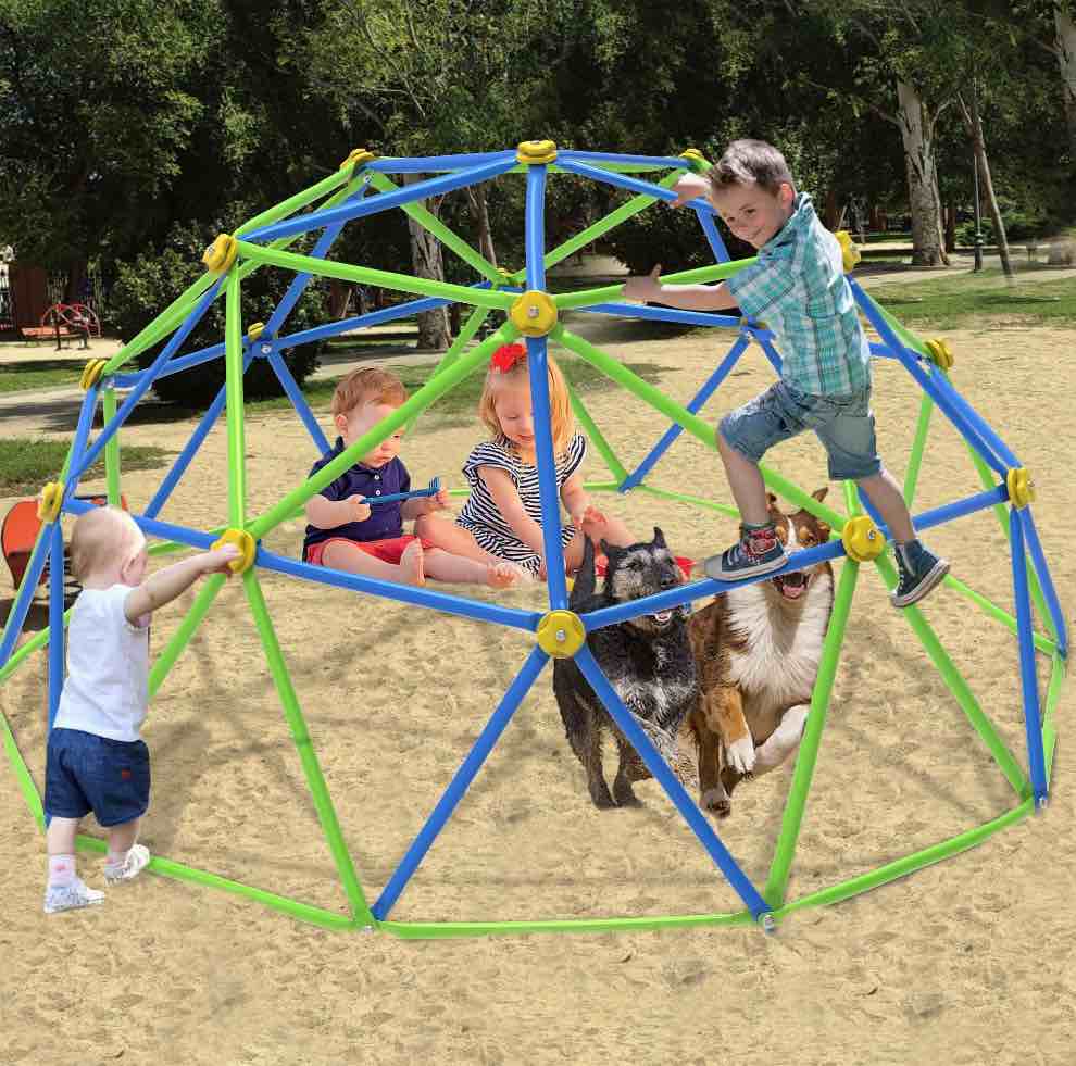 GVDV 10 FT Dome Climber Jungle Gym for Kids - Outdoor Rust-Resistant Play Equipment, Easy Assembly, Supports 1000 lbs