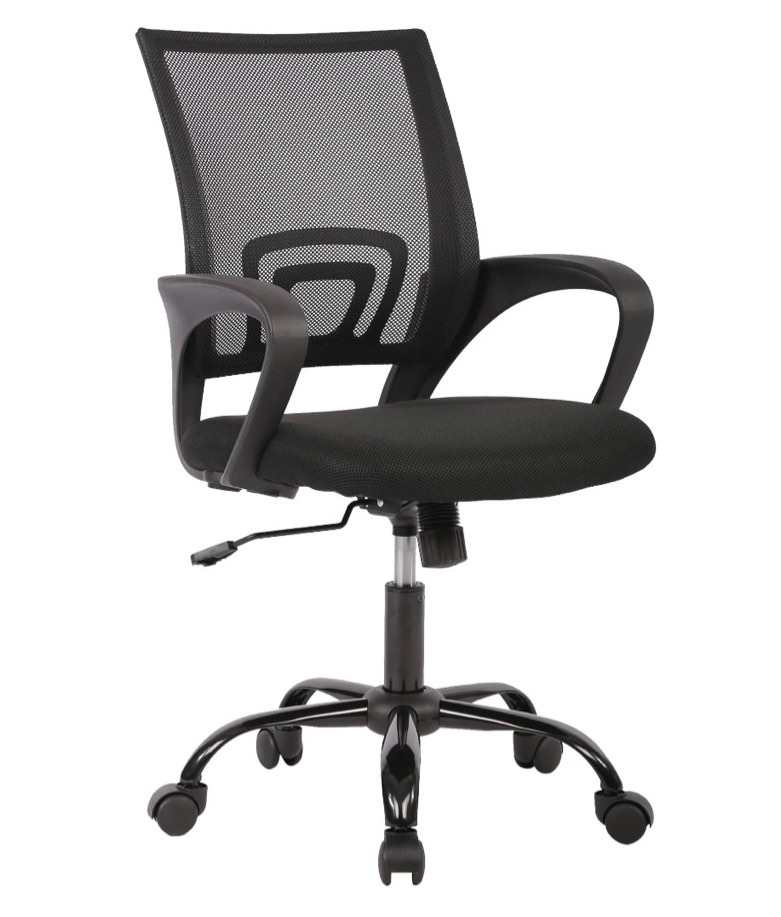 jonpony ergonomic office chair, lumbar support, adjustable height with armrests for adults,black