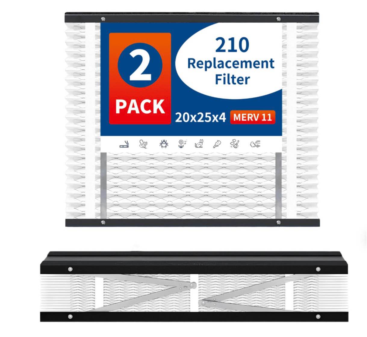 2-pack 210 air filter replacement compatible with aprilaire 210 replacement filter-merv 13 air purifiers whole house models 1210? 1620? 2120? 2200? 2210? 2216? 3210? 4200? size:20x25x4
