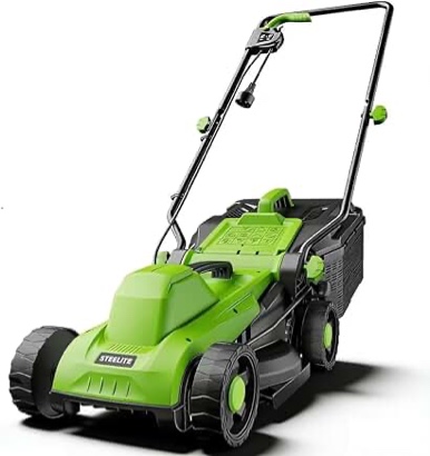 steelite 13 inch 11-amp corded electric lawn mower, corded push lawn mower with 5-position cutting height adjustment,8-gallon collection bag,lightweig
