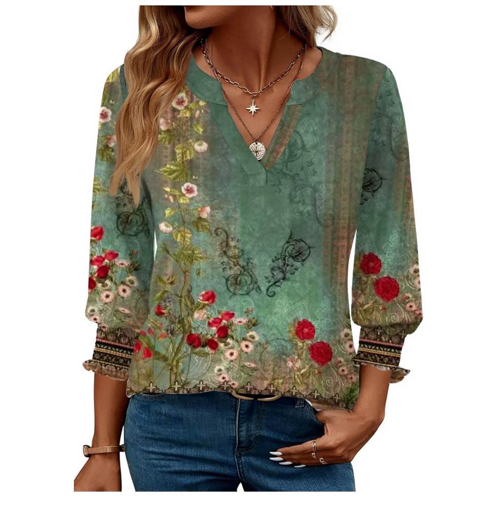 fantaslook 3/4 sleeve womens tops dressy casual blouses v neck work shirts trendy tops with smocked cuffs size 2xl