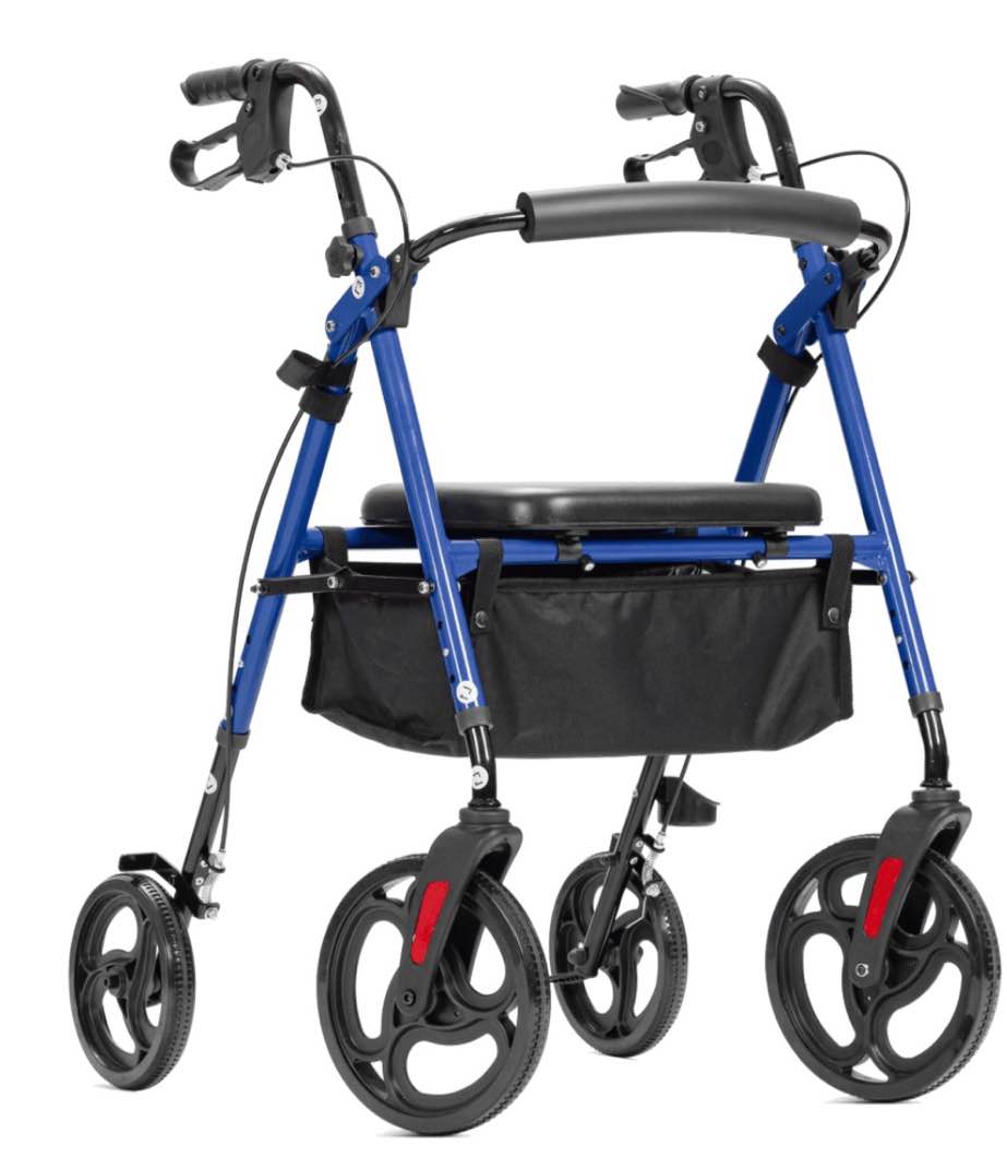 elenker mobility rollator walker with 10" wheels, adjustable seat and arms,