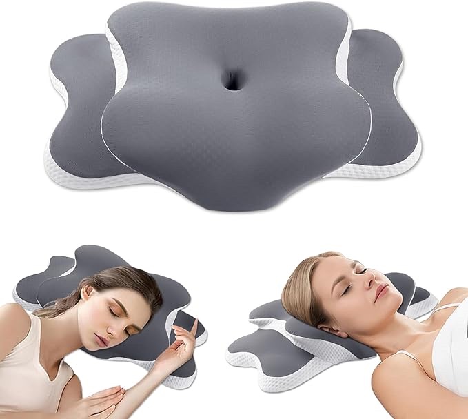 ergo pillow for sleep apnea, neck pain, and snoring relief | cervical neck pillow for side sleepers | orthopedic memory foam with ergonomic support