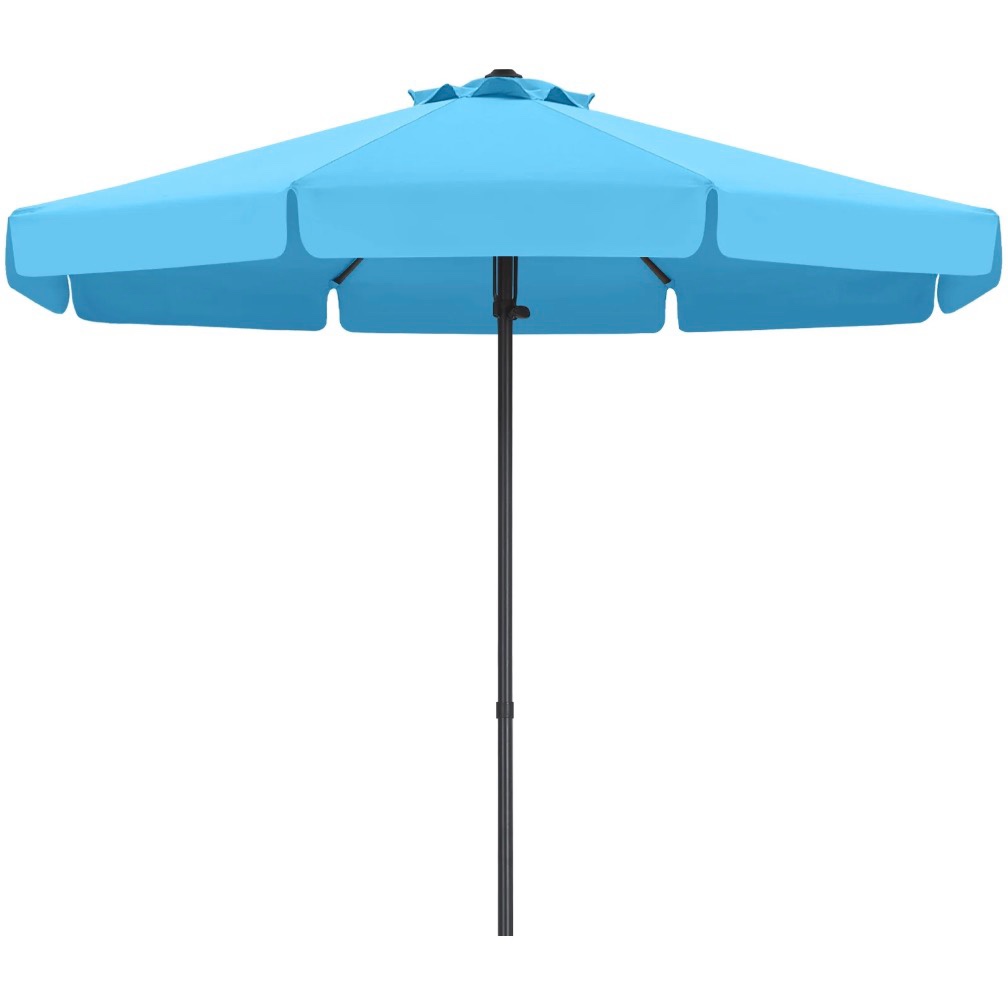 abccanopy 9ft outdoor market hand push patio umbrella with hanging edge 12+colors  turquoise