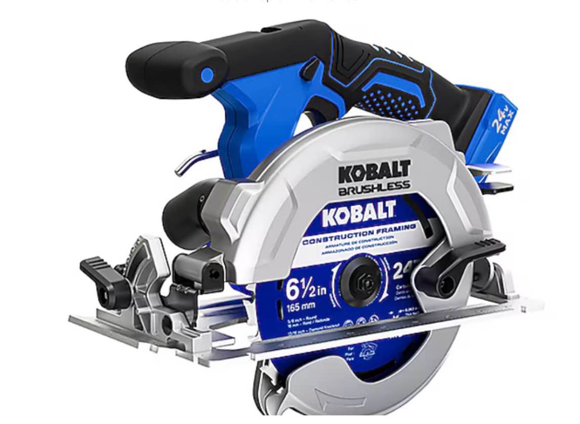 kobalt 24-volt 6-1/2-in brushless cordless circular saw (battery not included and charger
