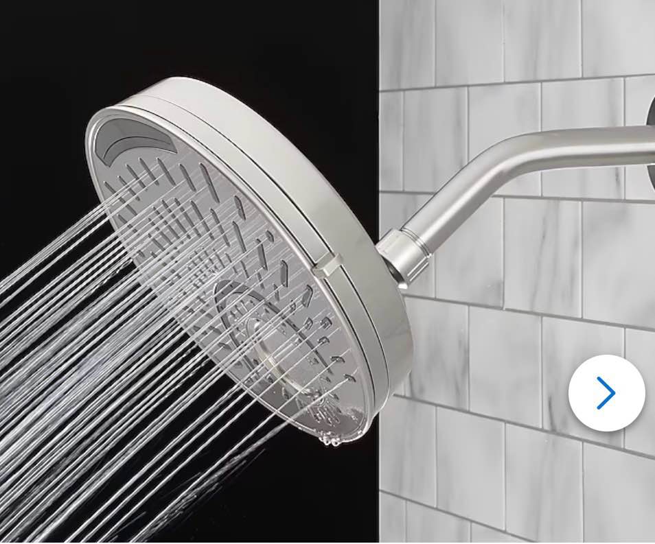 allen + roth nottingham 5 -spray brushed nickel 8-in round shower head 1.8 gpm