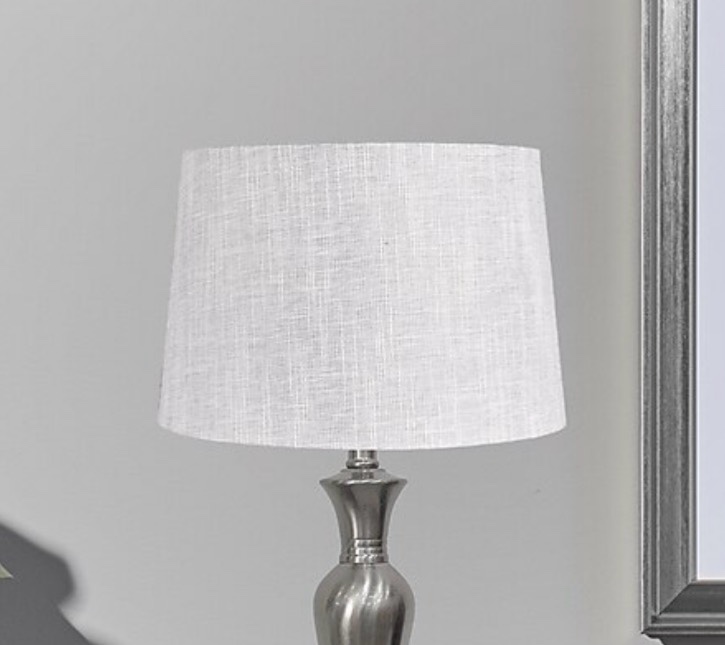  allen + roth 10-in x 15-in gray fabric drum lamp shade