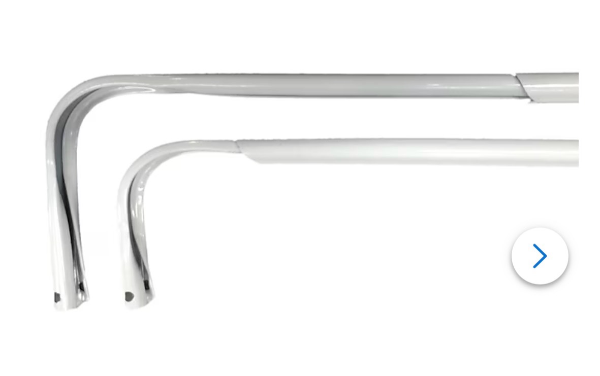 project source 48-in to 84-in white steel double curtain rod