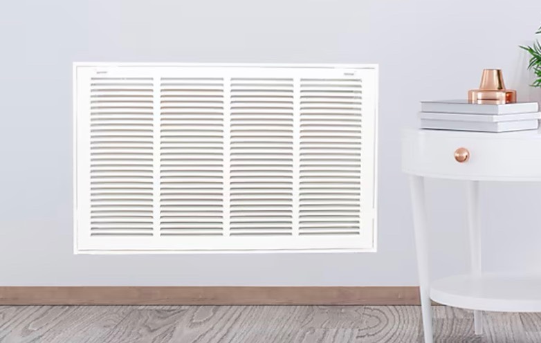 Condition photo showing Good Condition for reliabilt 14-in x 6-in steel white sidewall/ceiling grille