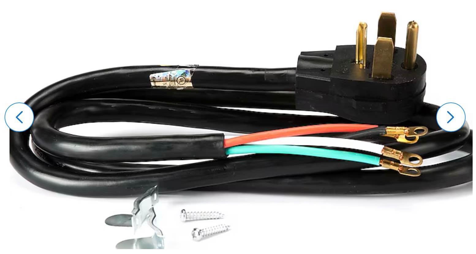 utilitech 6-ft 30 -amp 4 -prong black dryer appliance power cord