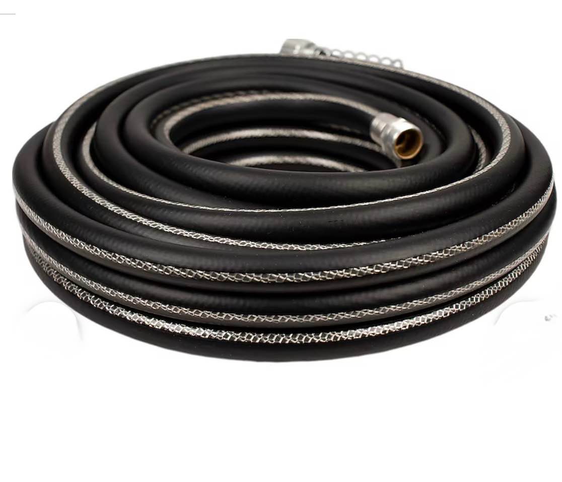neverkink max teknor apex 5/8-in x 100-ft contractor -duty kink free vinyl black coiled hose