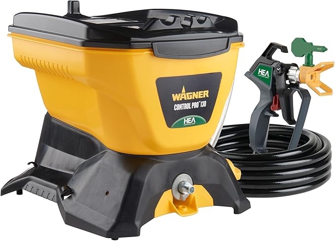 wagner spraytech 2435698 control pro 130 paint sprayer with t2 gun, high efficiency airless sprayer with low overspray, yellow control pro 130 t2 gun