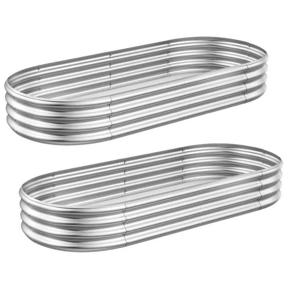 galvanized raised garden bed kit 2pack 8ft galvanized planter raised garden boxes outdoor oval metal raised garden beds