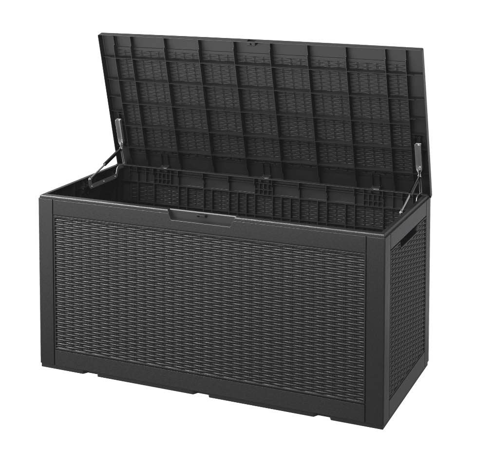 bifanuo 100 gallon deck box lockable resin outdoor storage box waterproof outdoor container for patio furniture cushions  pillow