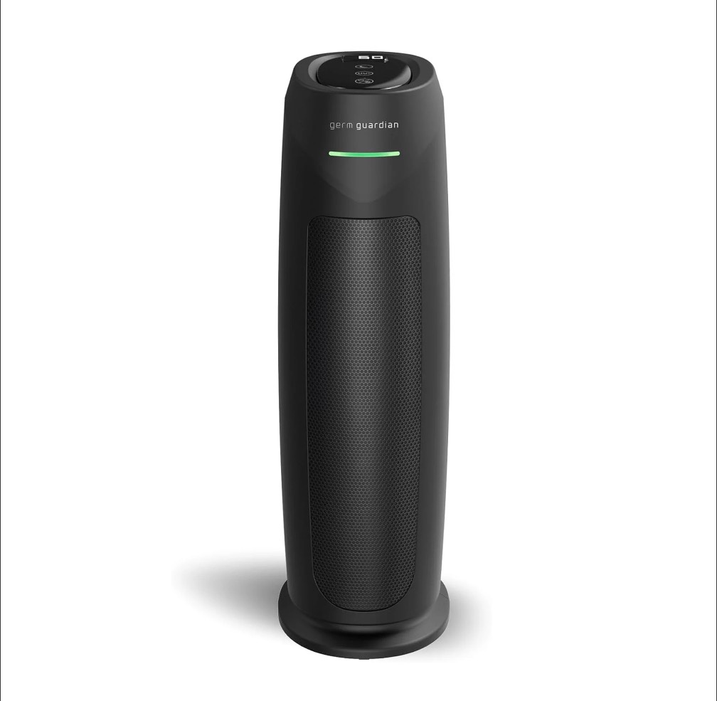 germguardian 743 sq. ft  air purifier with hepa filter  uv-c and air quality sensor  black  ac4880b