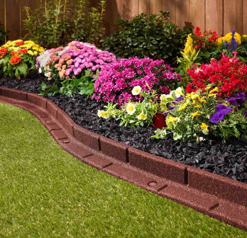 groundsmart roman brick landscape edging 4 red rubber garden edging border 6 pack