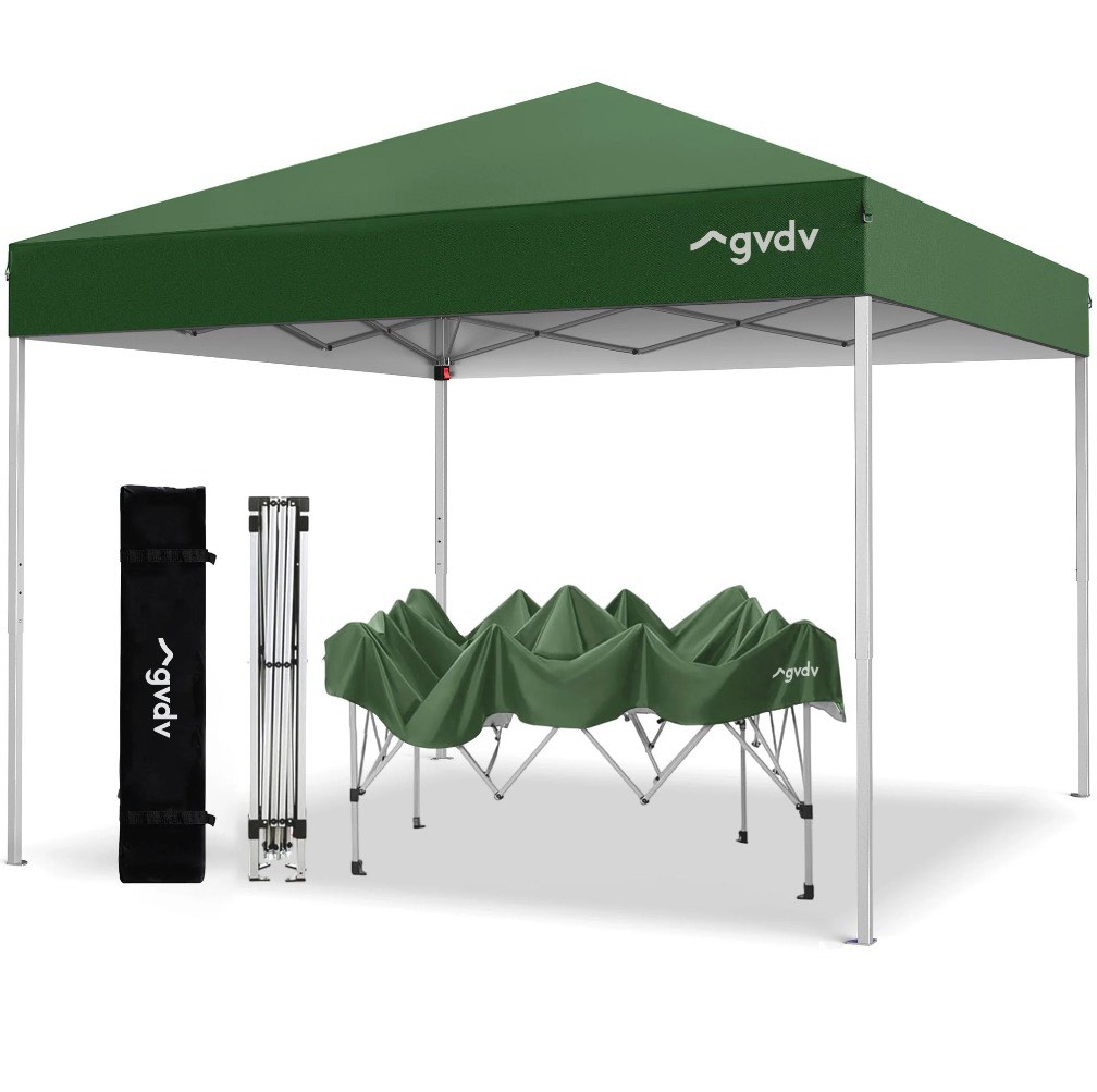 gvdv canopy tent, 10x10 ft easy pop up outdoor canopy tent, portable straight leg gazebo instant canopy