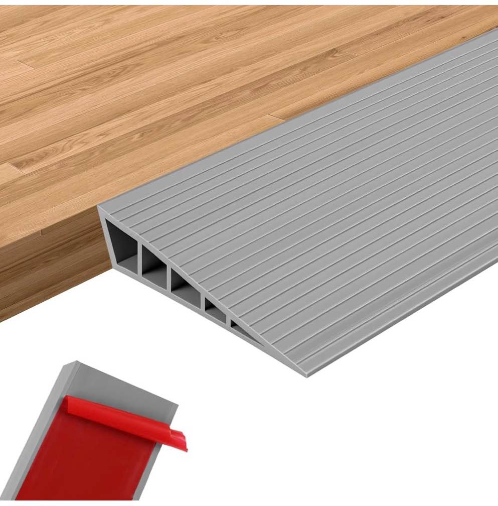 threshold ramps for doorways, 2000 lbs load capacity, 35.5" wide natural rubber power wheelchair ramp is adjustable and cuttable for doorways, curb, sweeper, power scooters, bathroom