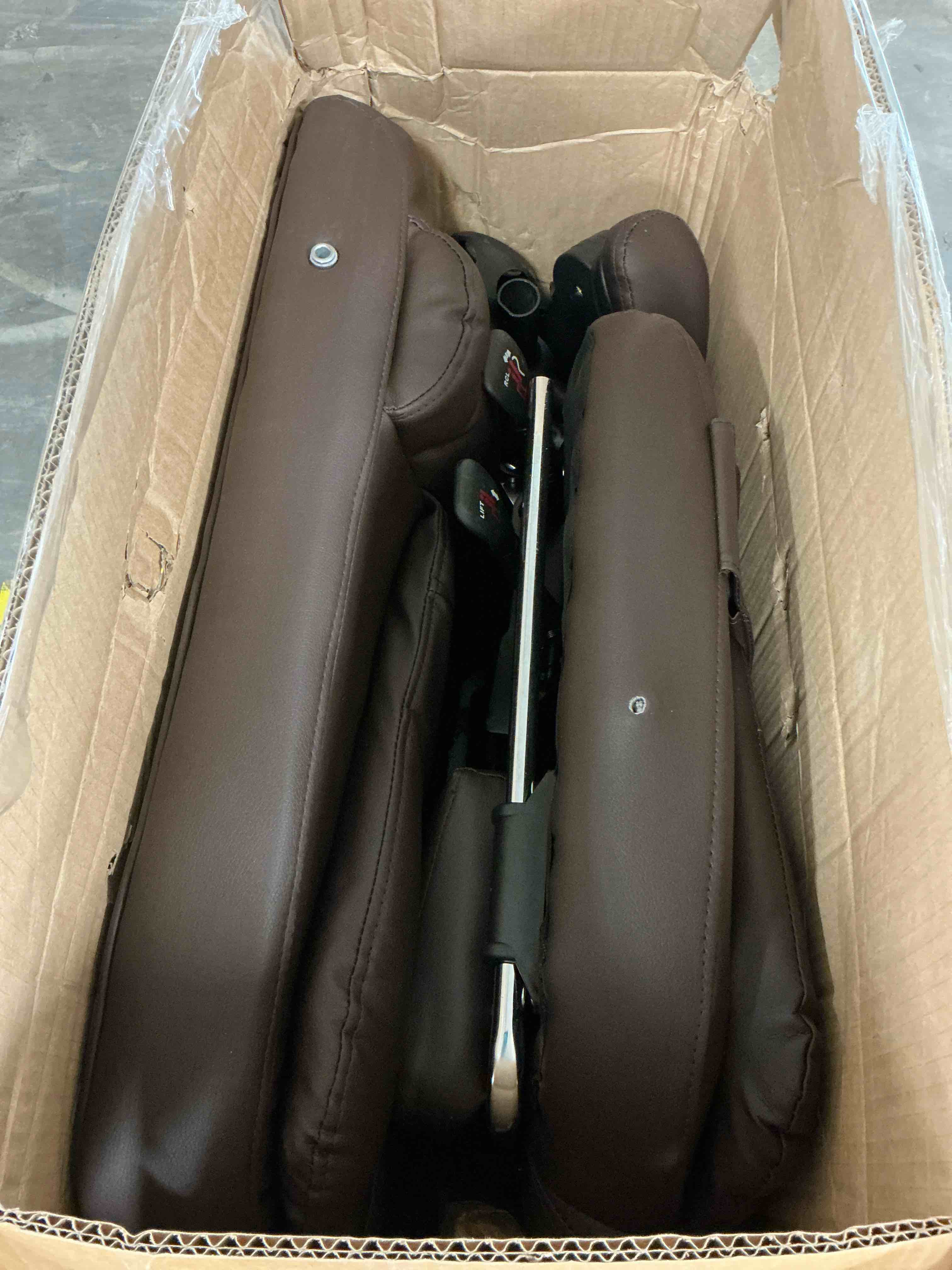 Condition photo showing Good Condition for hoffree executive office chair massage and footrest ergonomic computer desk chair reclining high back leather office chair lumbar back support swivel rolling for home office brown