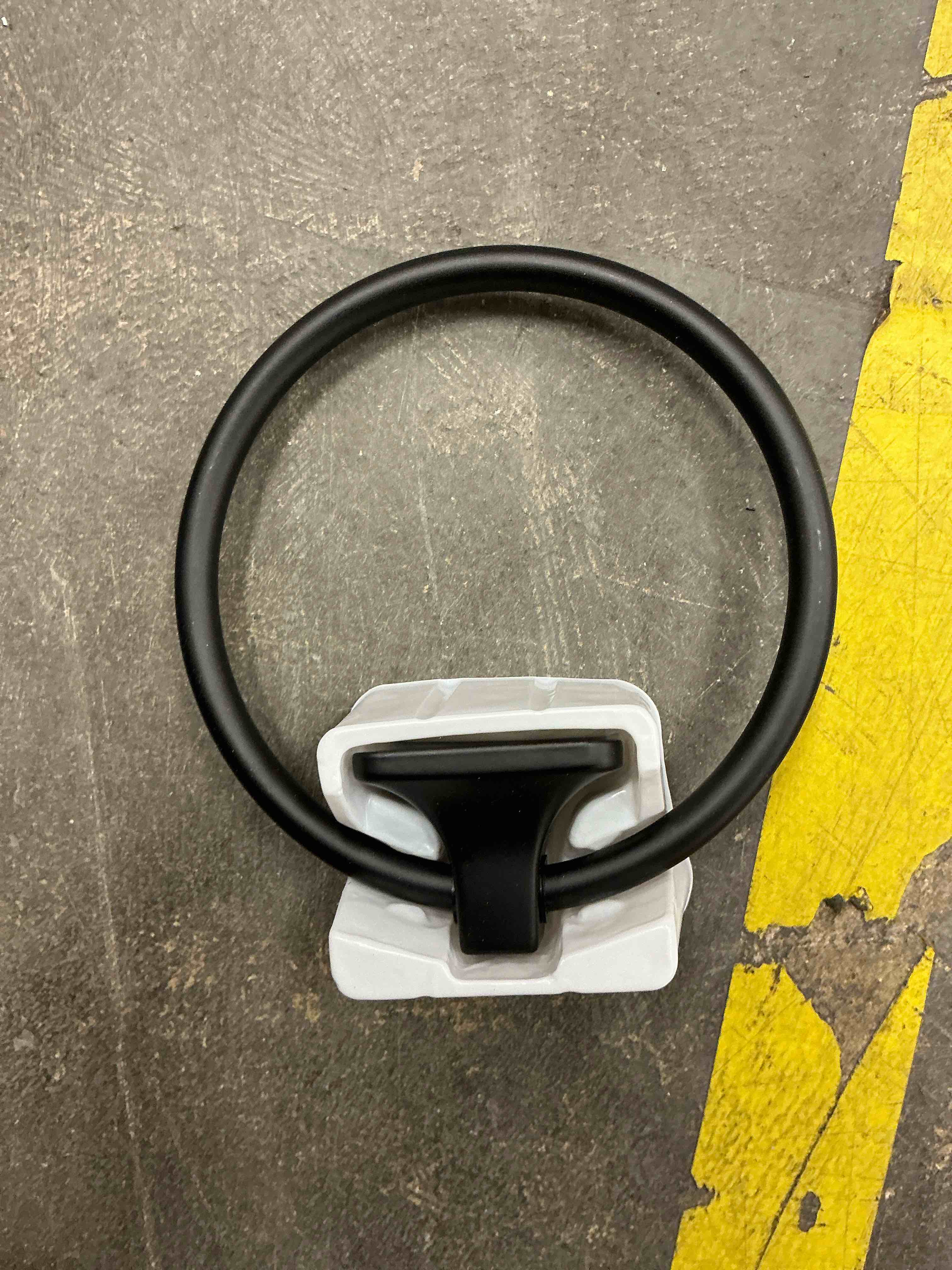 Condition photo showing Good Condition for project source seton matte black wall mount single towel ring
