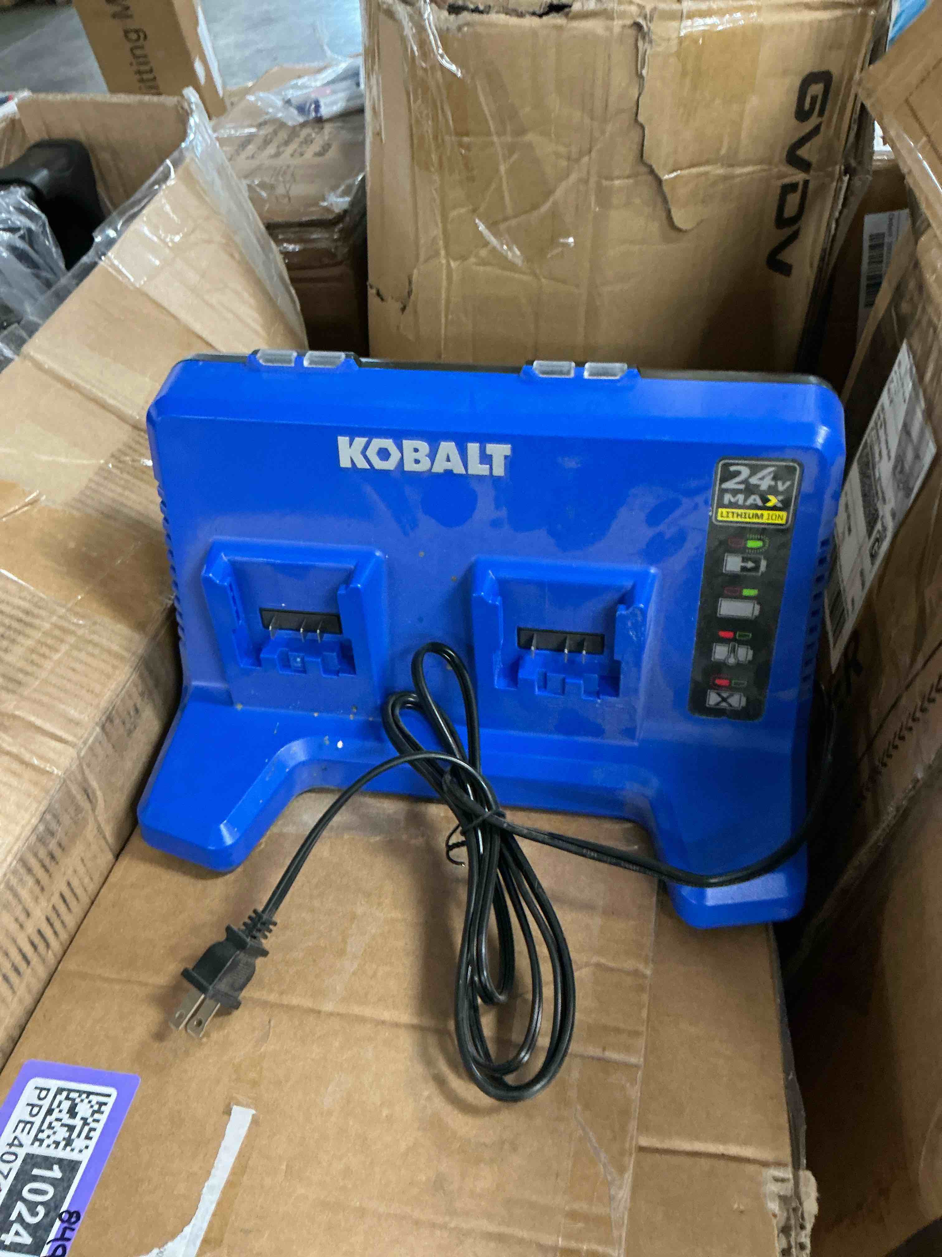 Condition photo showing Good Condition for kobalt 24 -volt battery charger station ( lithium )