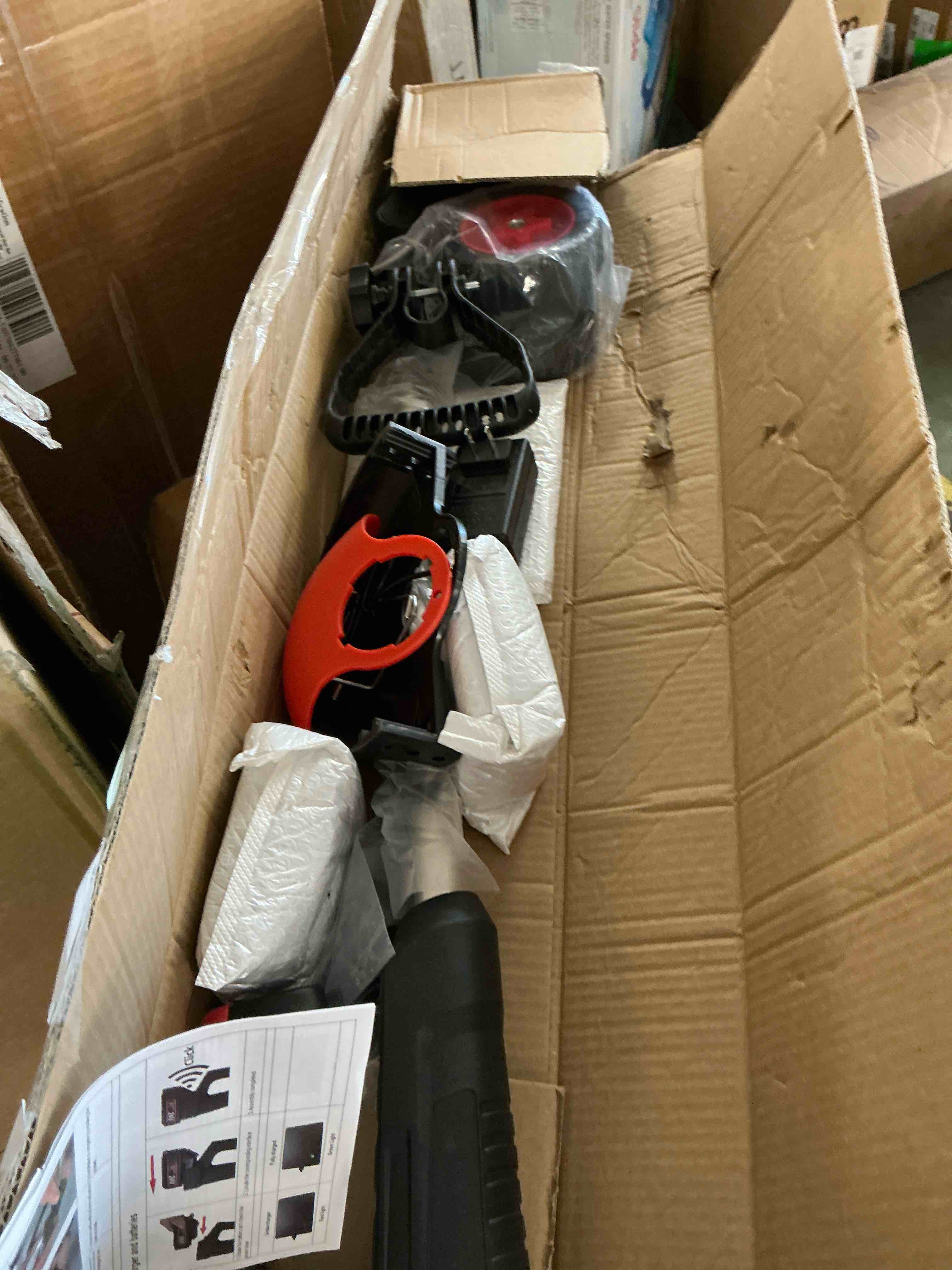 Condition photo showing Good Condition for kingfurt cordless brush cutter 24v lawn mower with 2×2.0ah li-ion battery powered and 3 types cutting blade push wheeled for yard and garden black-red