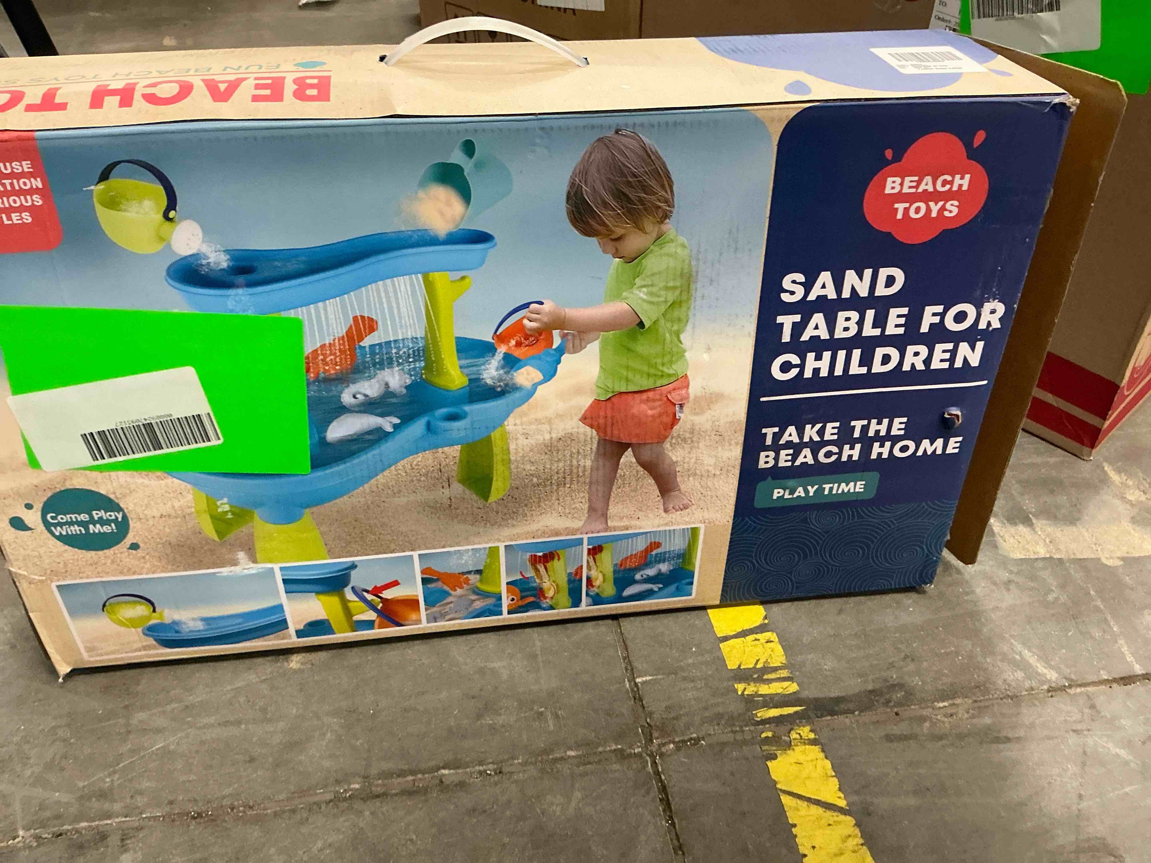 Condition photo showing Good Condition for yexmas sand water table toys for toddlers,2-tier rain pond activity sensory play table beach summer outdoor toys for kids boy girls