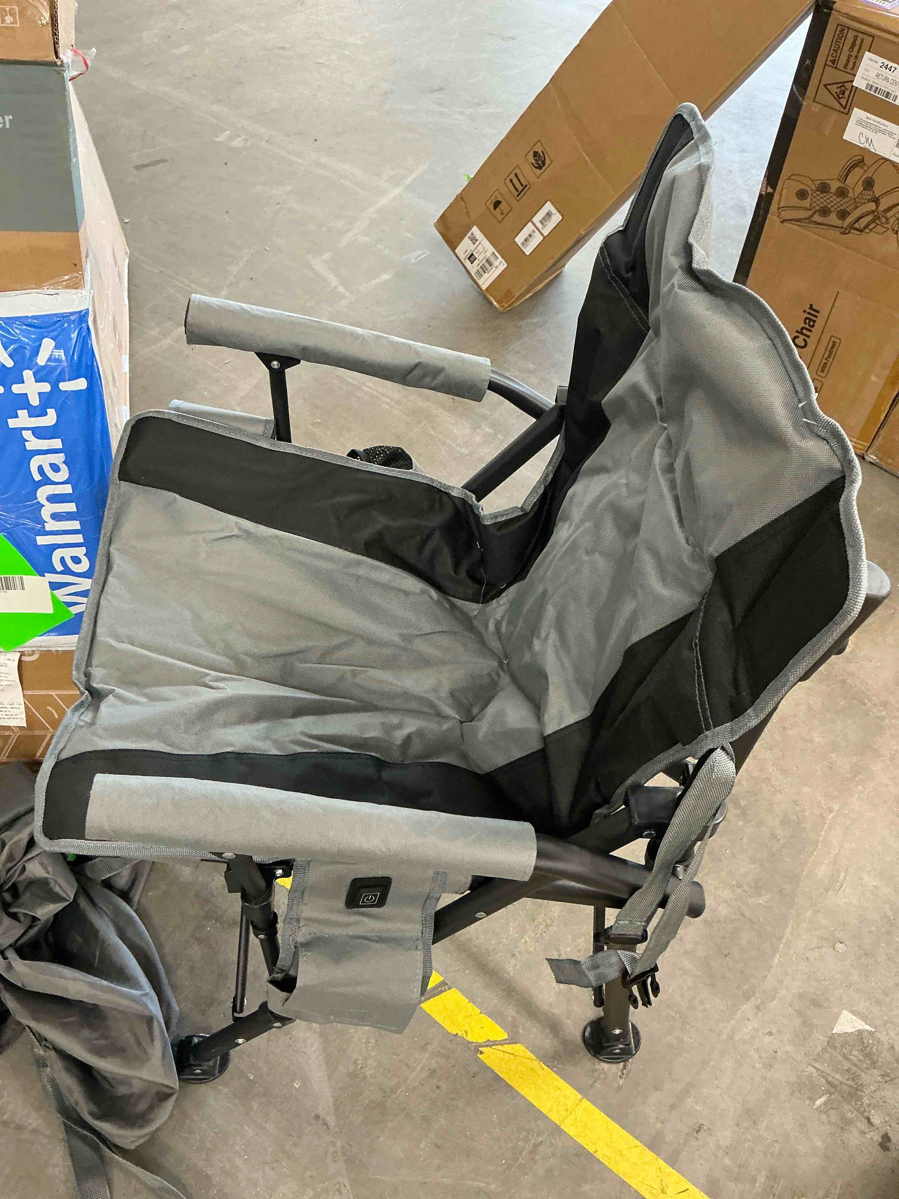 Condition photo showing Good Condition for heated camping chair for adults fully padded heated folding chair with 3 heat levels heats back and seat rich pockets heated chairs outdoor sports