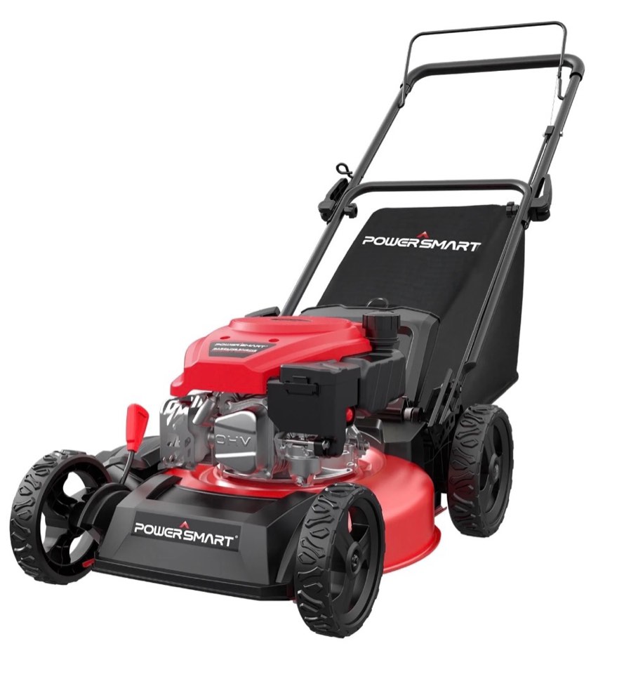 powersmart 18" 144cc gas-powered 3-in-1 walk behind lawn mower – easy start, foldable, ideal for yards up to 1/4 acre