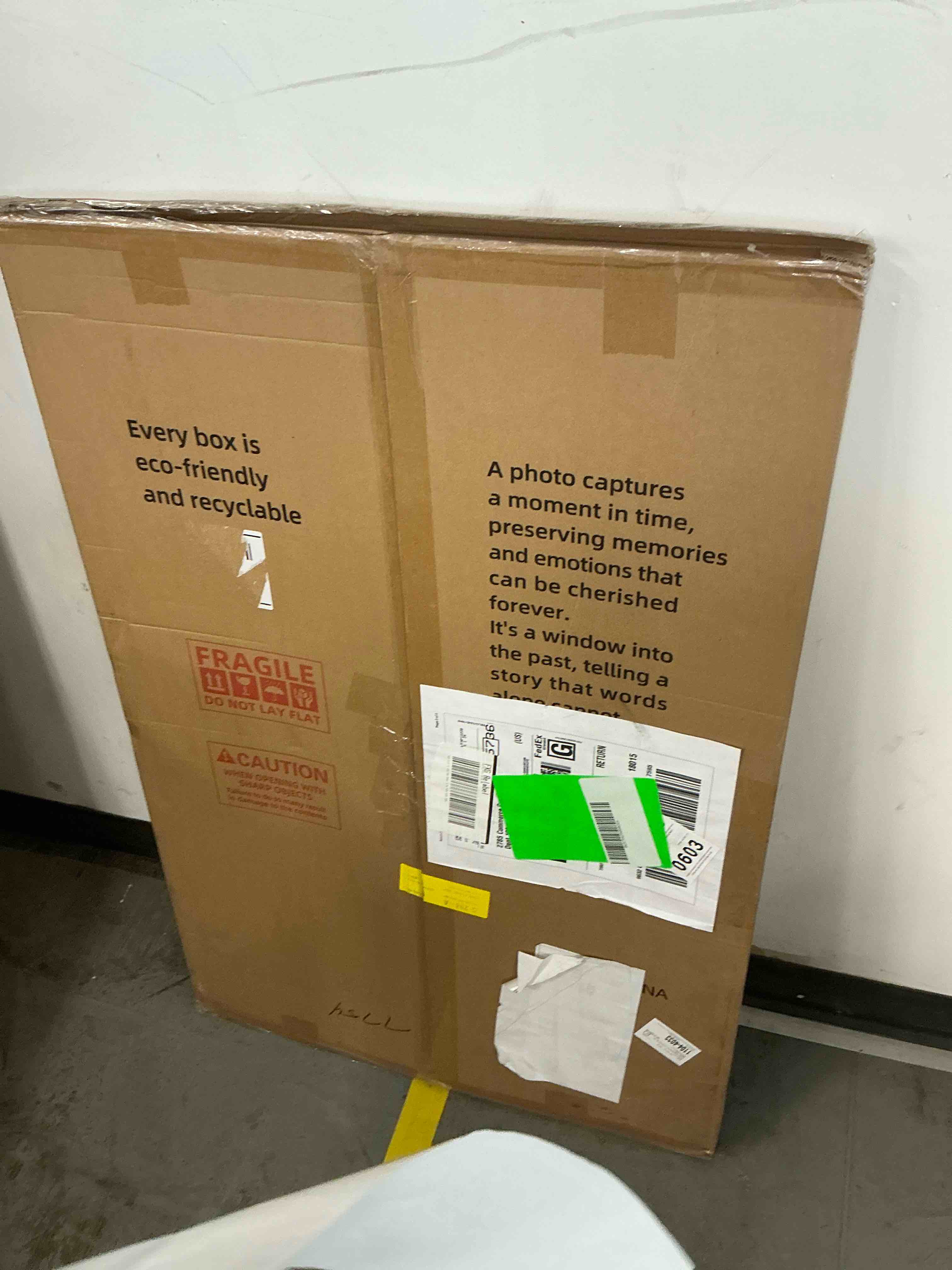 Condition photo showing Good Condition for kuxerla picture frame 24x36 holds 20x30 photos with mat or 24x36 photo without mat. with clear acrylic front and mdf back panel.black