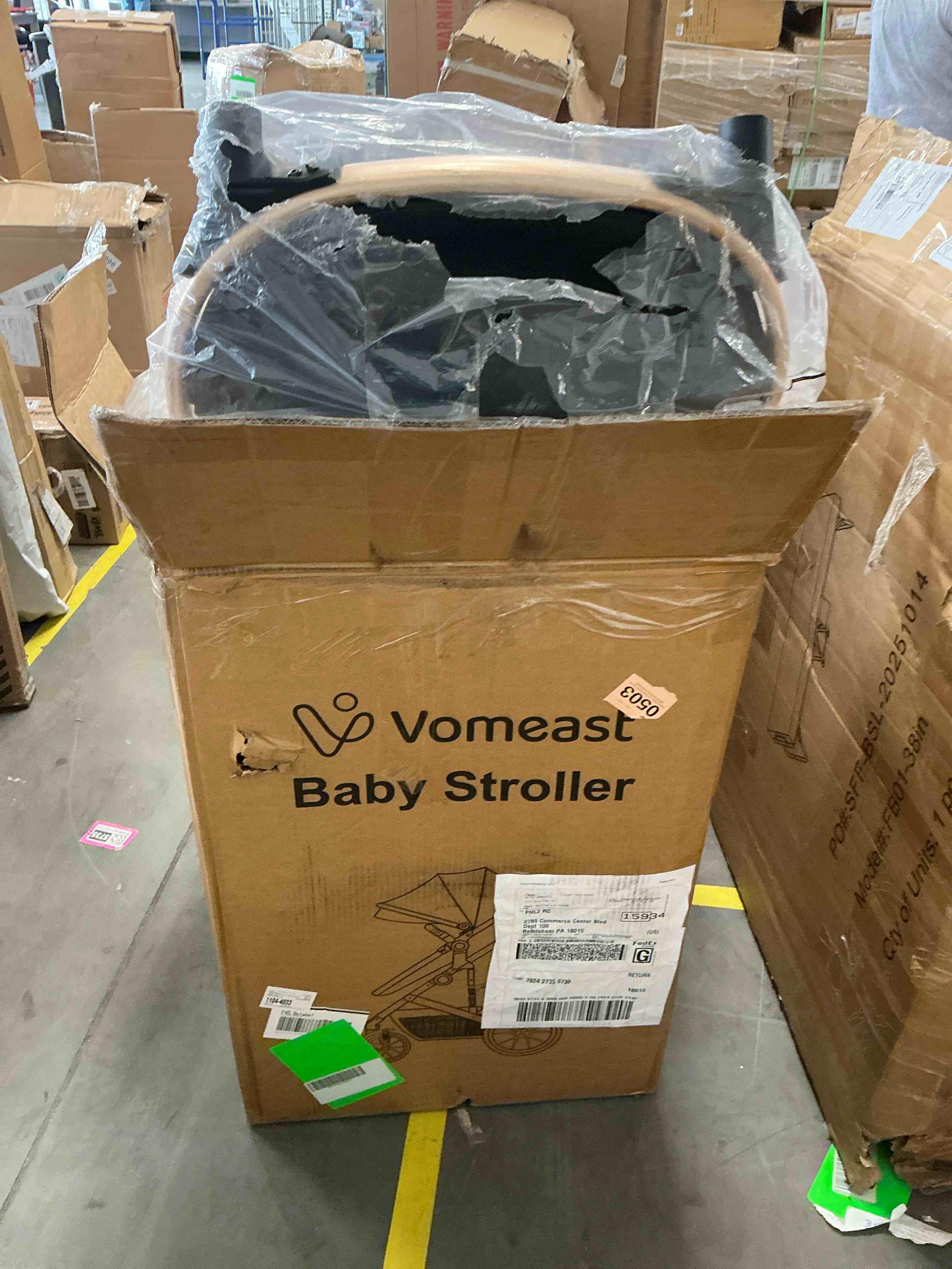 Condition photo showing Good Condition for vomeast baby stroller, foldable aluminum alloy stroller with reversible, travel stroller for newborn infant, black