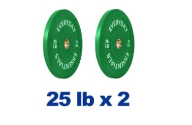 Condition photo showing Good Condition for balancefrom olympic bumper plate weight plate, 25 lbs pair color green 