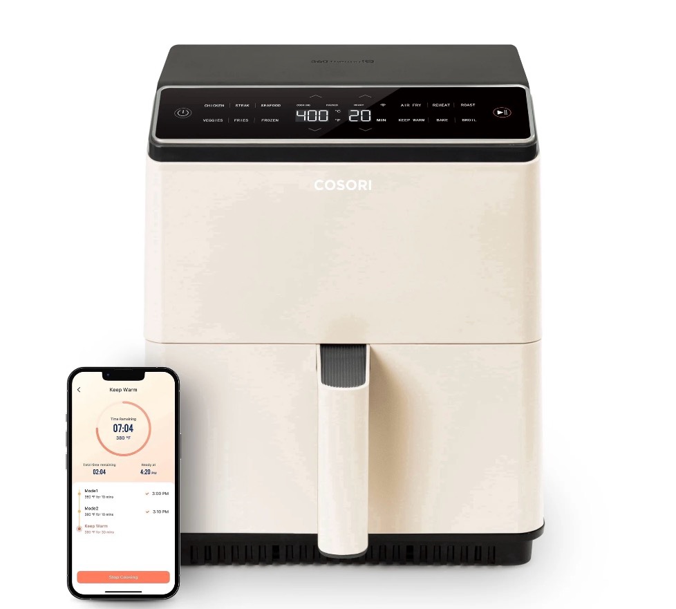 COSORI Dual Blaze 6.8qt Ceramic Coating Smart Air Fryer - Off White