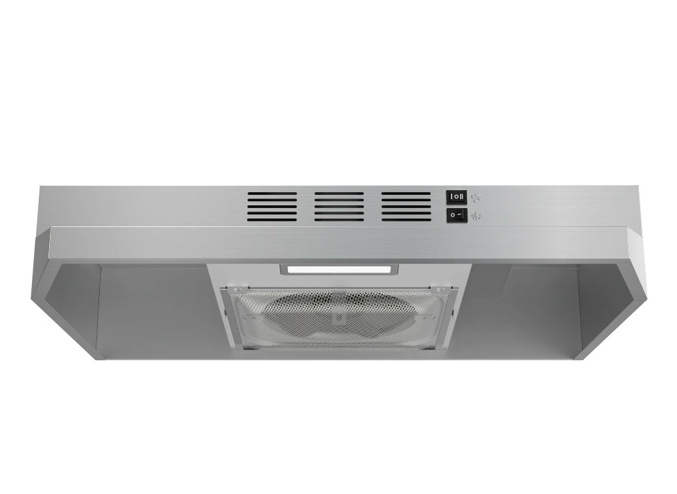 FIREGAS Range Hood 24 inch Under Cabinet Range Hood with 2 Speed Exhaust Fan 300 CFM Stainless Steel