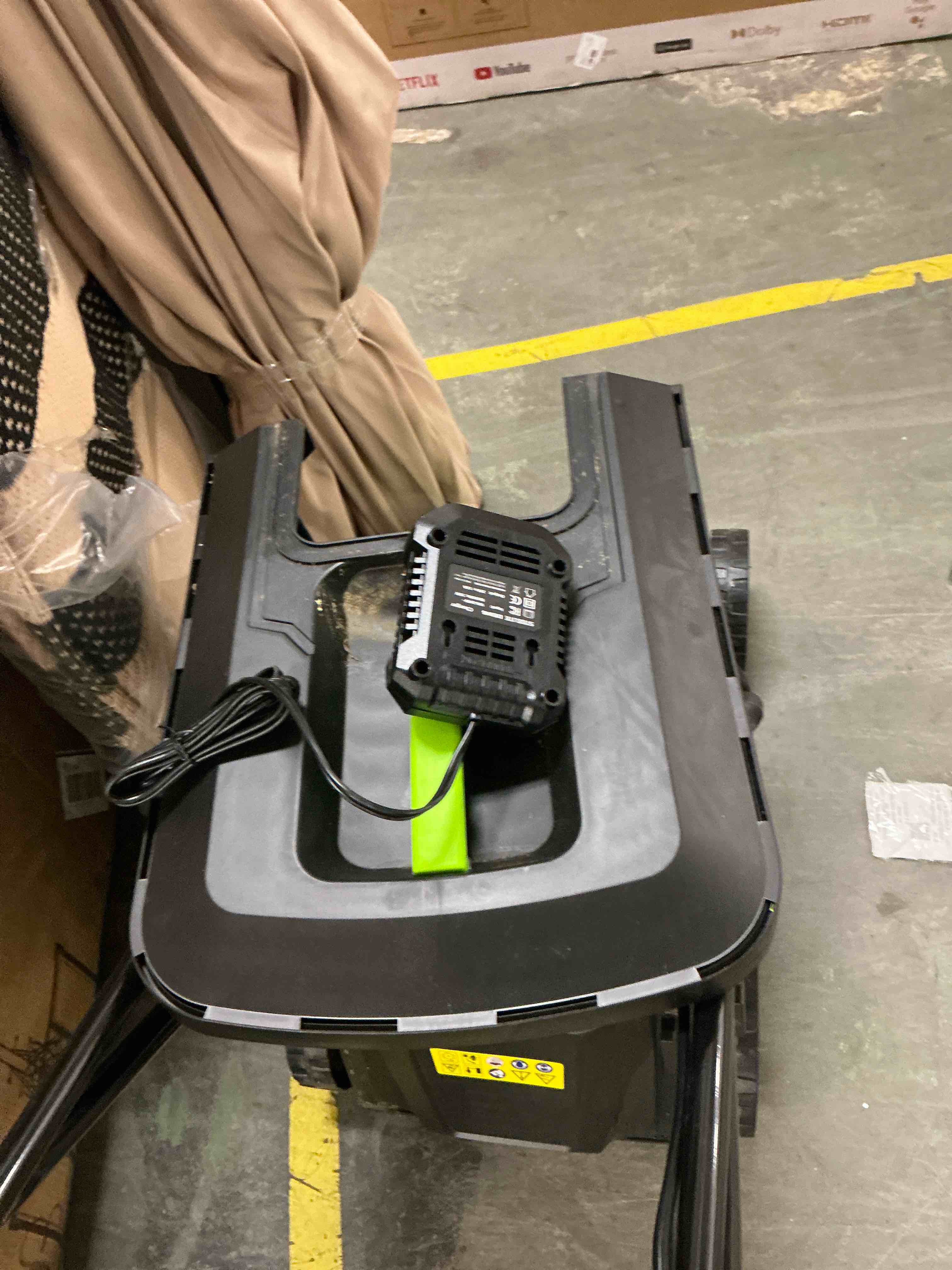 Condition photo showing Good Condition for steelite 13-inch cordless lawn mower, 21v electric lawn mowers with brushless motor for garden,5 heights adjustment, 4.0ah battery & charger included