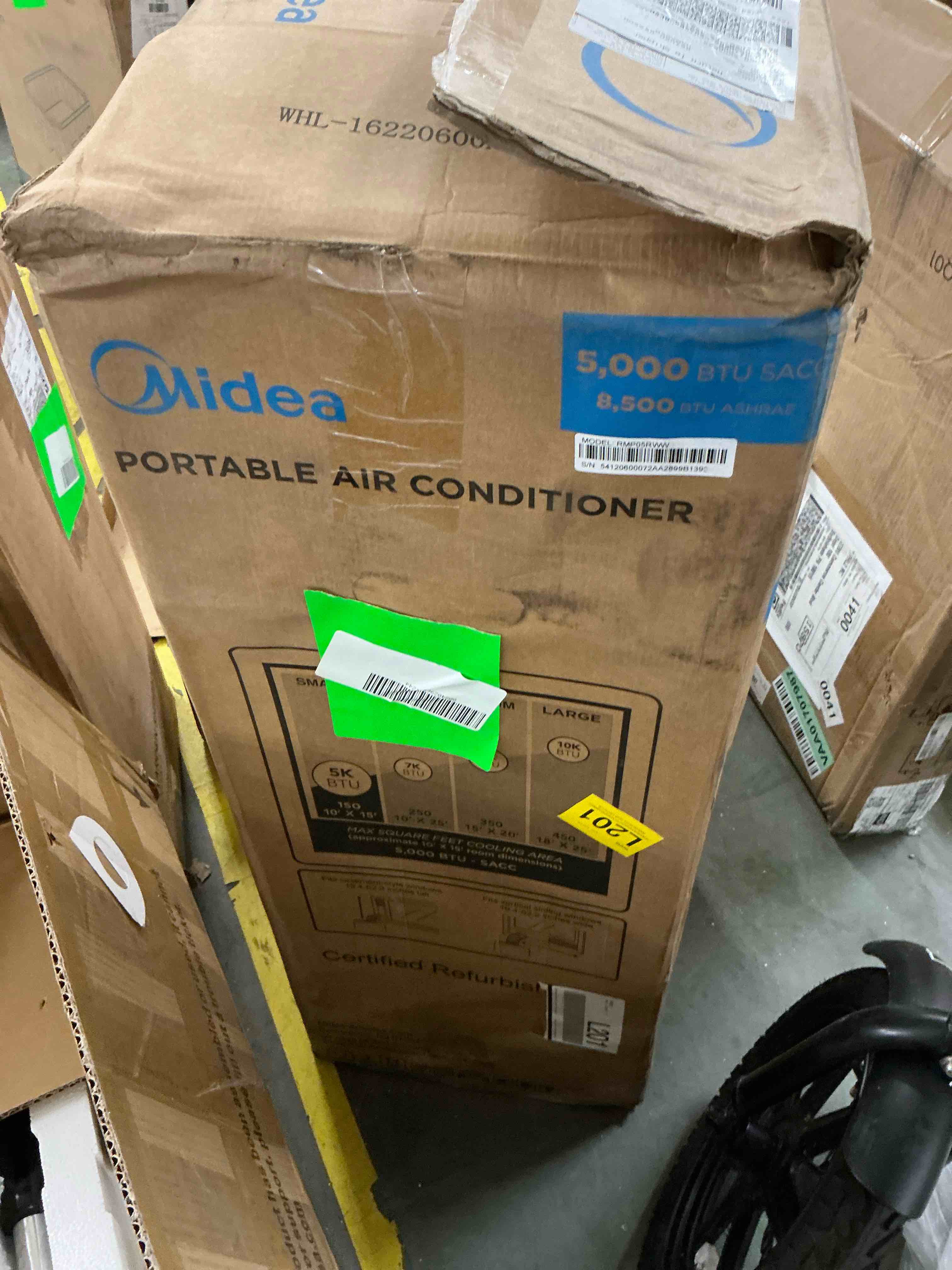 Condition photo showing Good Condition for restored midea 5 000 btu (8 000 ashrae) 115v portable air conditioner with comfort sense remote cools up to 150 sq. ft. (refurbished)