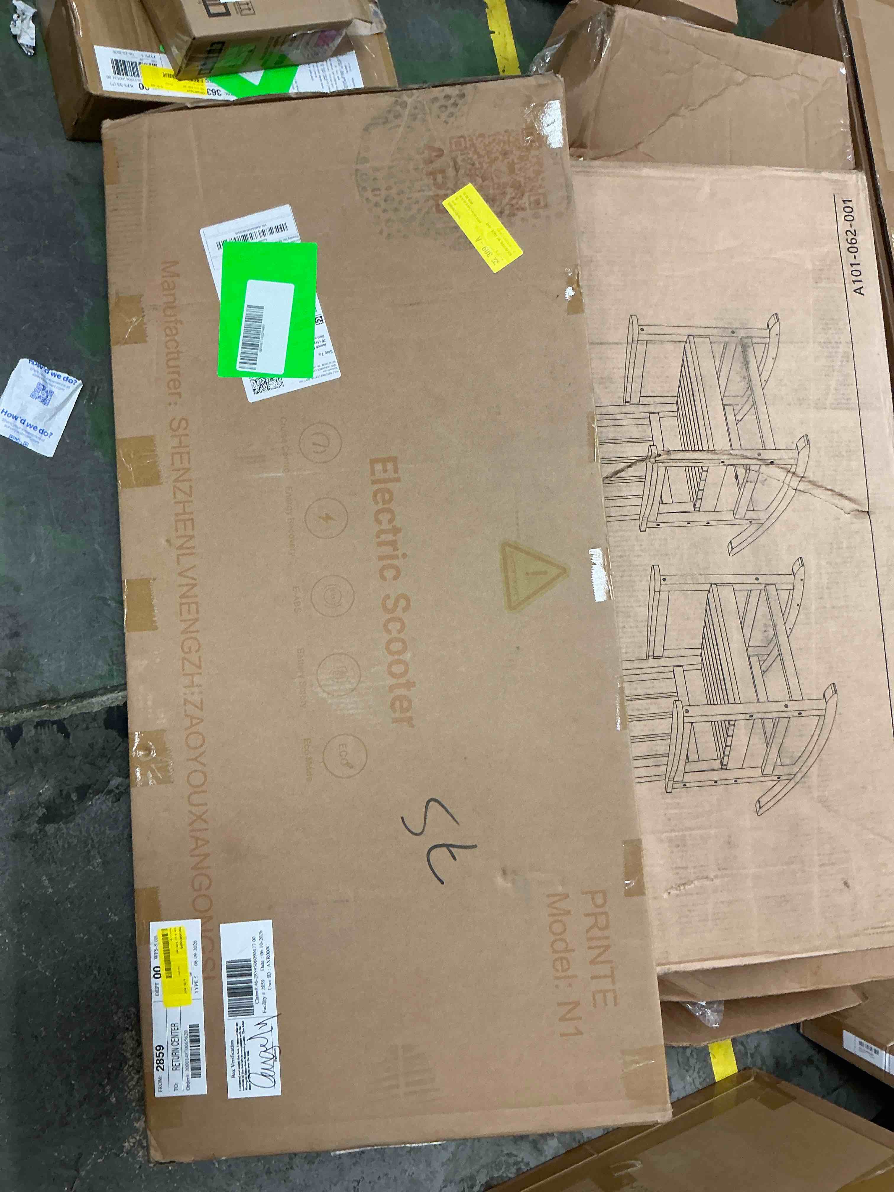 Condition photo showing Good Condition for printe n1 electric scooter 350w with seat and storage bag, lcd display waterproof app 19mph for adult and teen ul2272