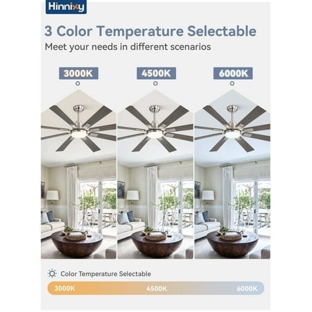 Condition photo showing Good Condition for zardon 62 inch ceiling fan with light and remote control - quiet dc motor 6 speeds dual finish blades for indoor use - nickel