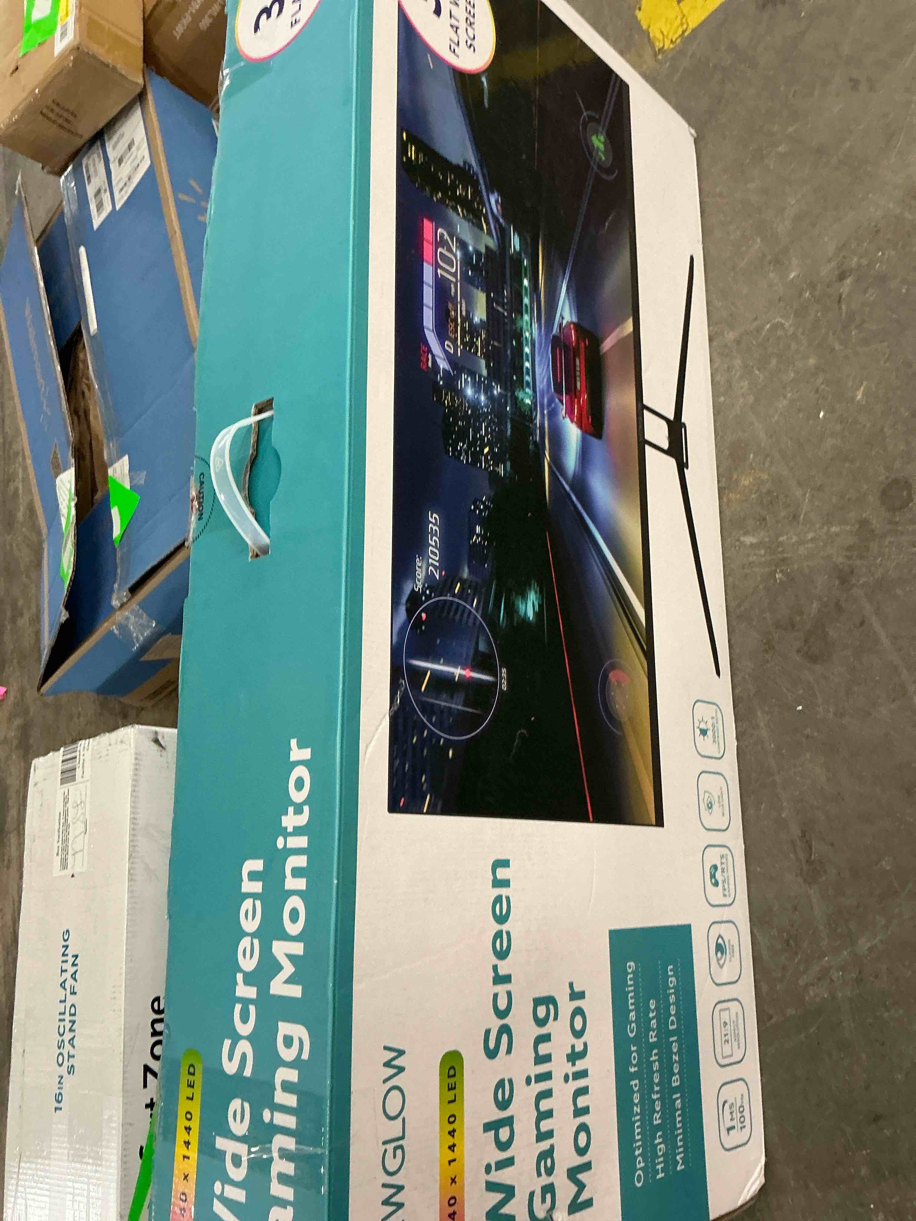 Condition photo showing As Is for viewglow 34 gaming monitor 3440x1440 led 1ms response time 100hz refresh rate computer monitor