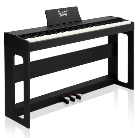 Glarry 88 Keys Full Weighted Keyboards Digital Piano with Furniture Stand Black