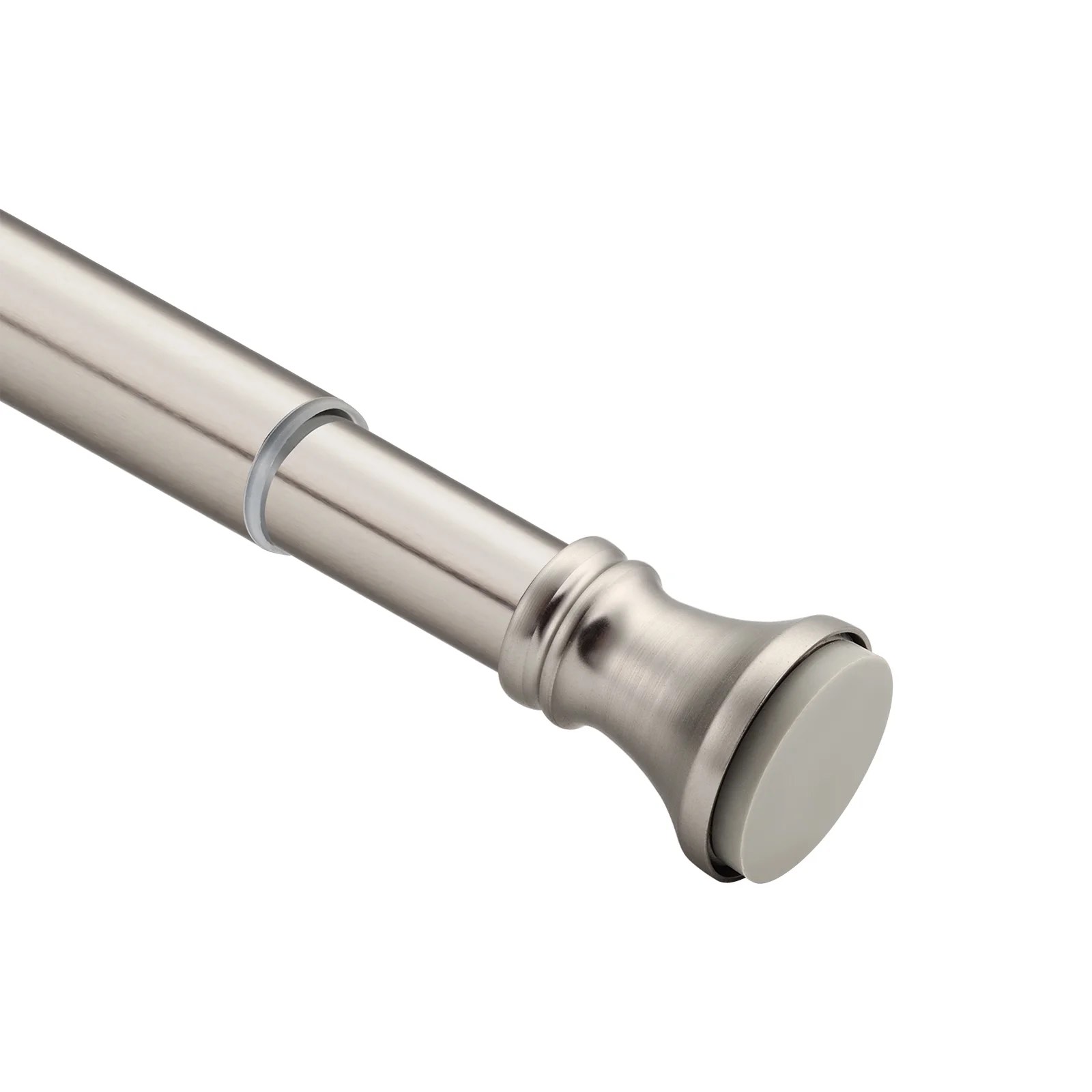 AmazerBath Shower Curtain Rods Tension Adjustable , 42-72 inches Rust-Resistance Shower Curtain Rods for Bathroom, Spring Tension Shower Rods No Drill, Nickel