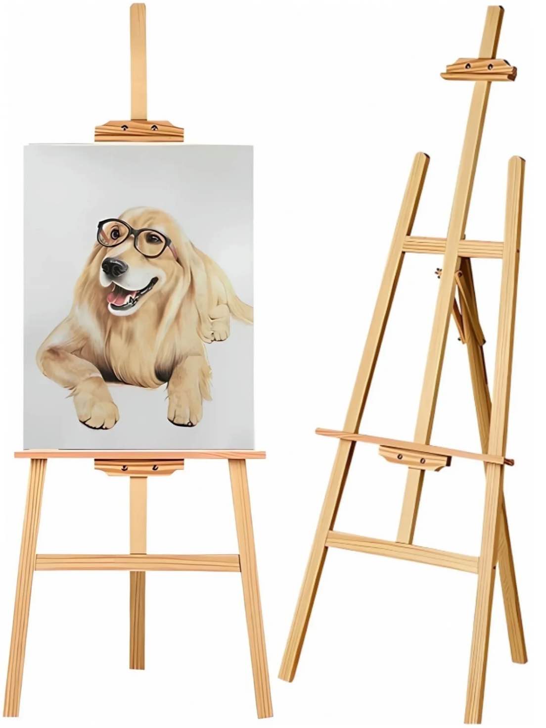 IAJXWI Art Easel Stand for Painting, Adjustable Wooden Easel Stand, Display Easels for Wedding Sign Poster Gift