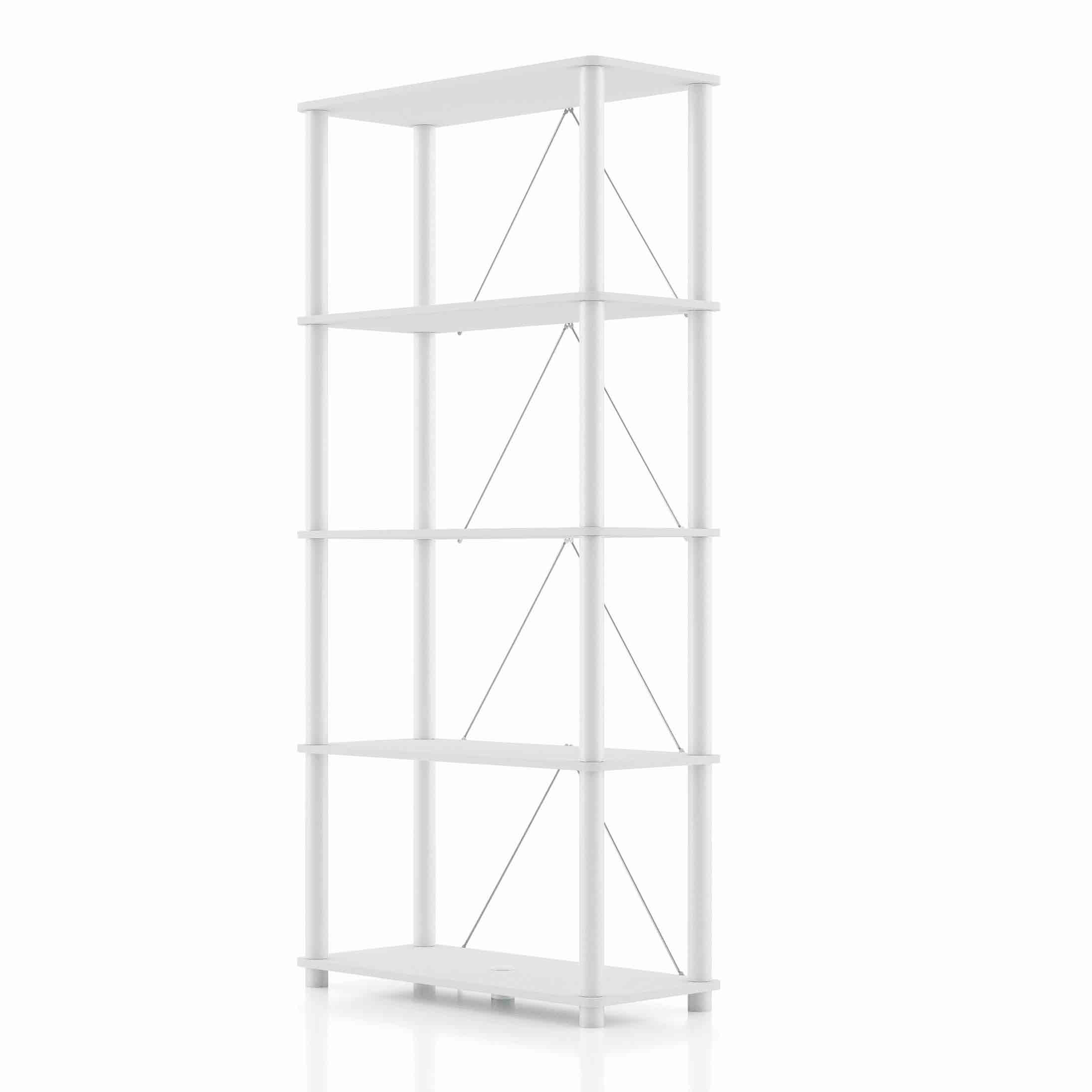 Furniture of America Brooks Adult Open Display Shelf Bookcase, 5-Tier 27-inch Shelves, White