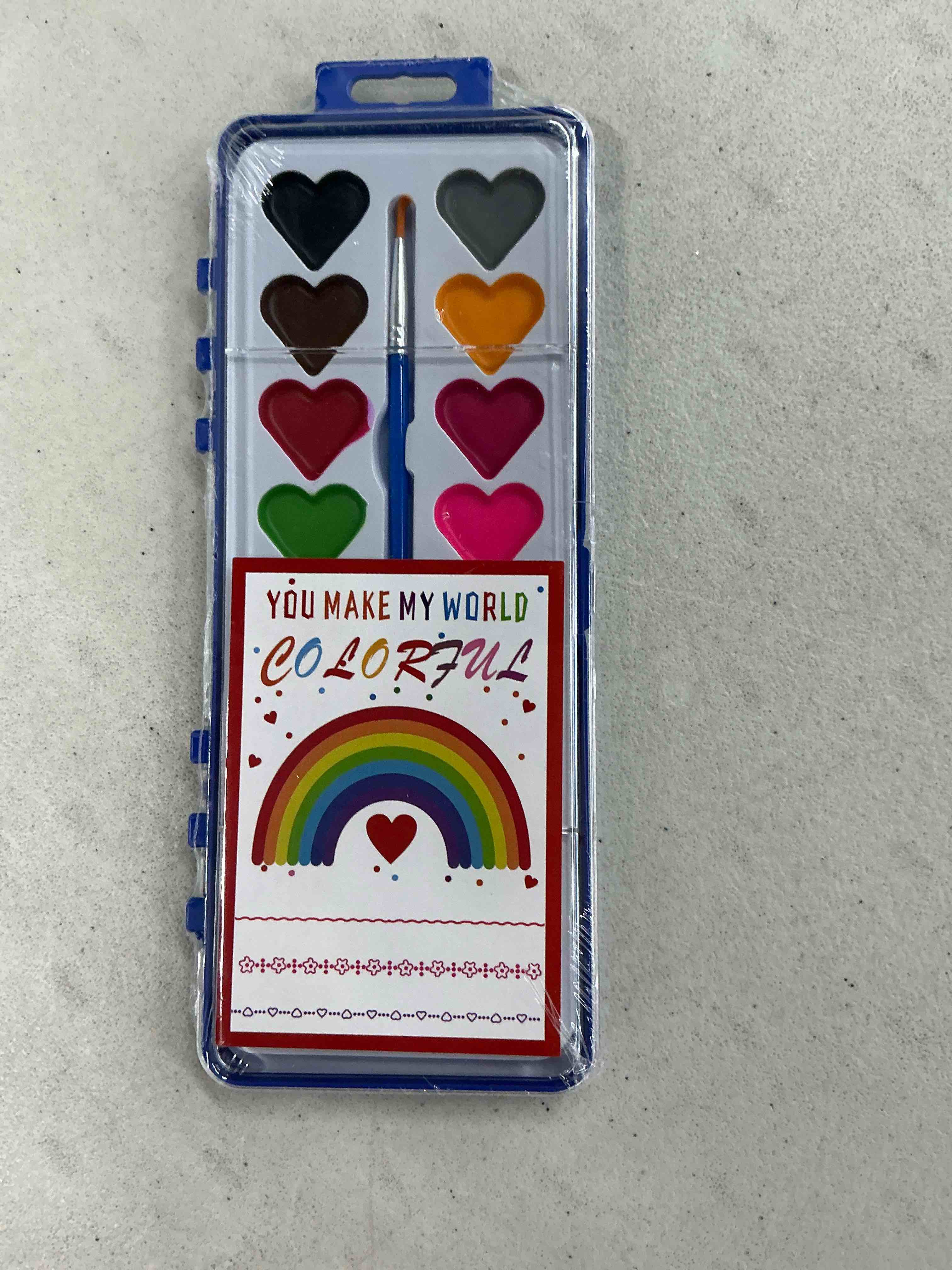 Condition photo showing New/Like New for valentines day gifts for kids, 24 pack watercolor paint set with paintbrush for kids, prizes exchange gifts valentines party favors for preschool classroom school