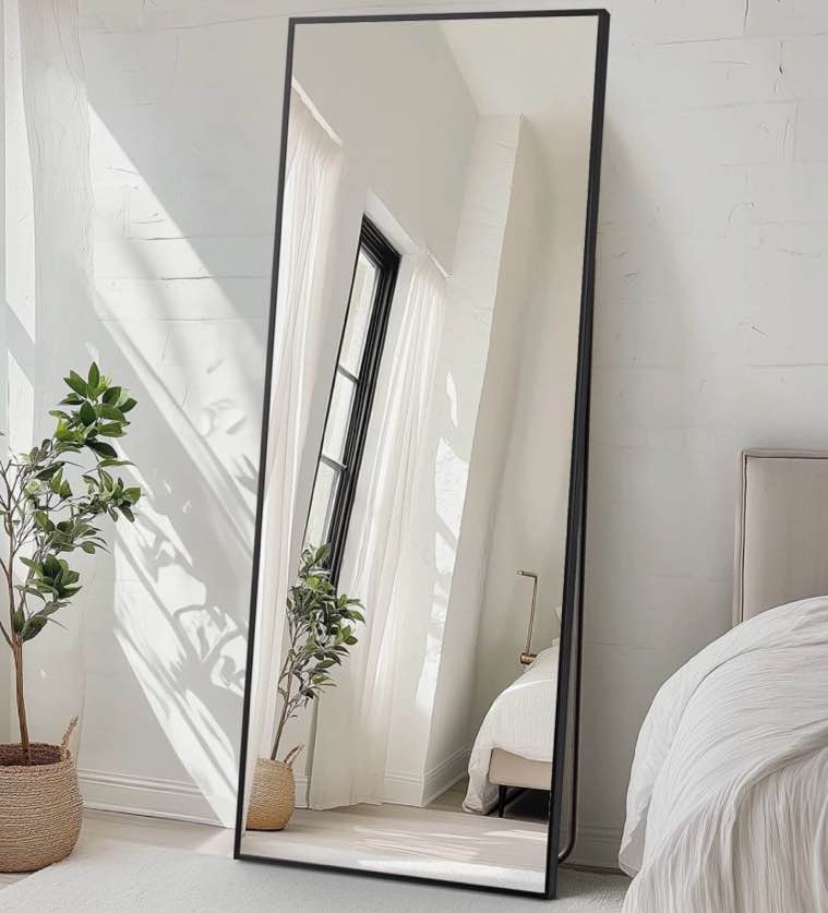 CONCETTA 71"x26" Rectangle Full Length Mirror, Full Body Standing Mirror Floor Mirror, Black